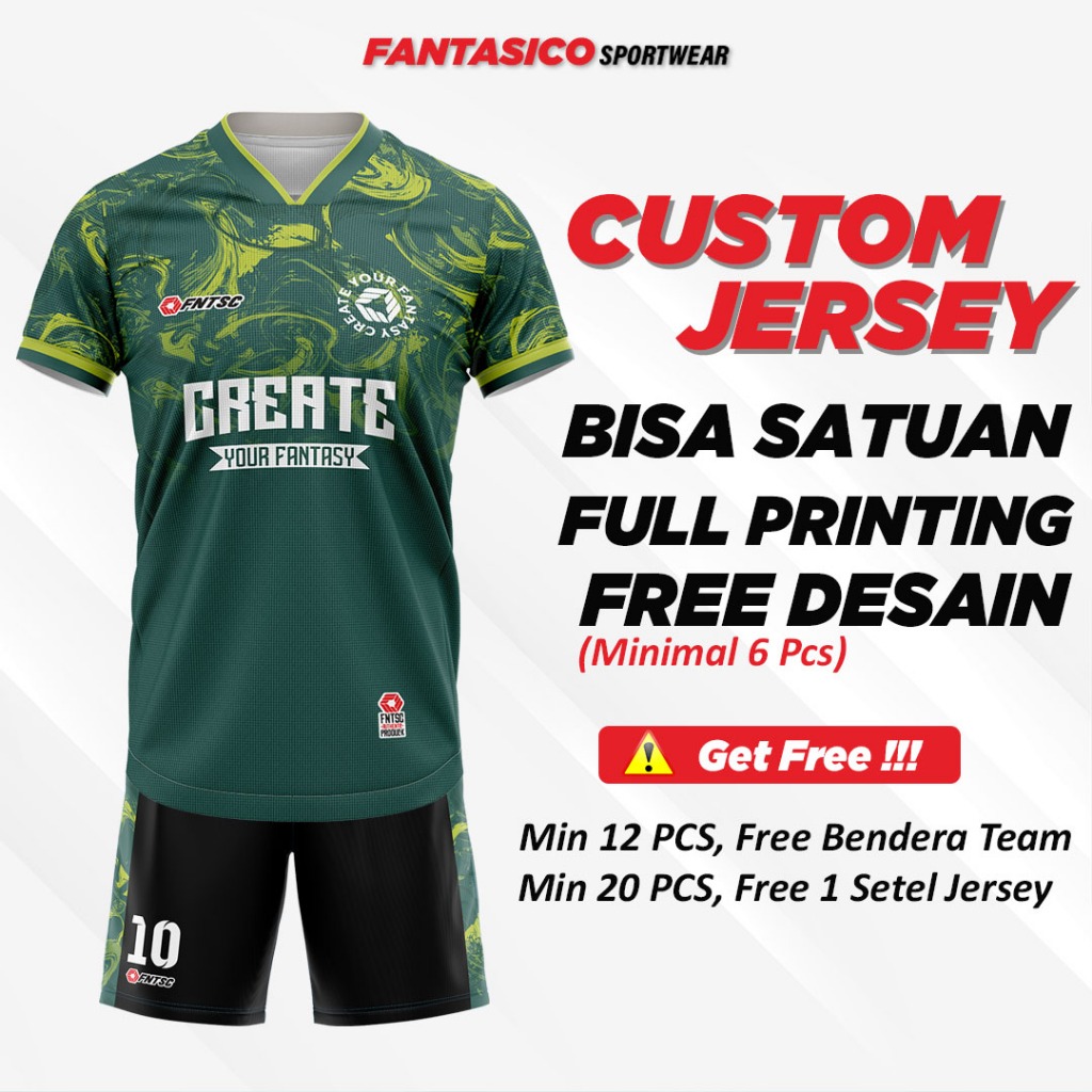 Fantasico Baju Futsal Murah Jersey Jarsey Kaos Setelan Stelan Custom Kostum Anak Batik Satuan Full P