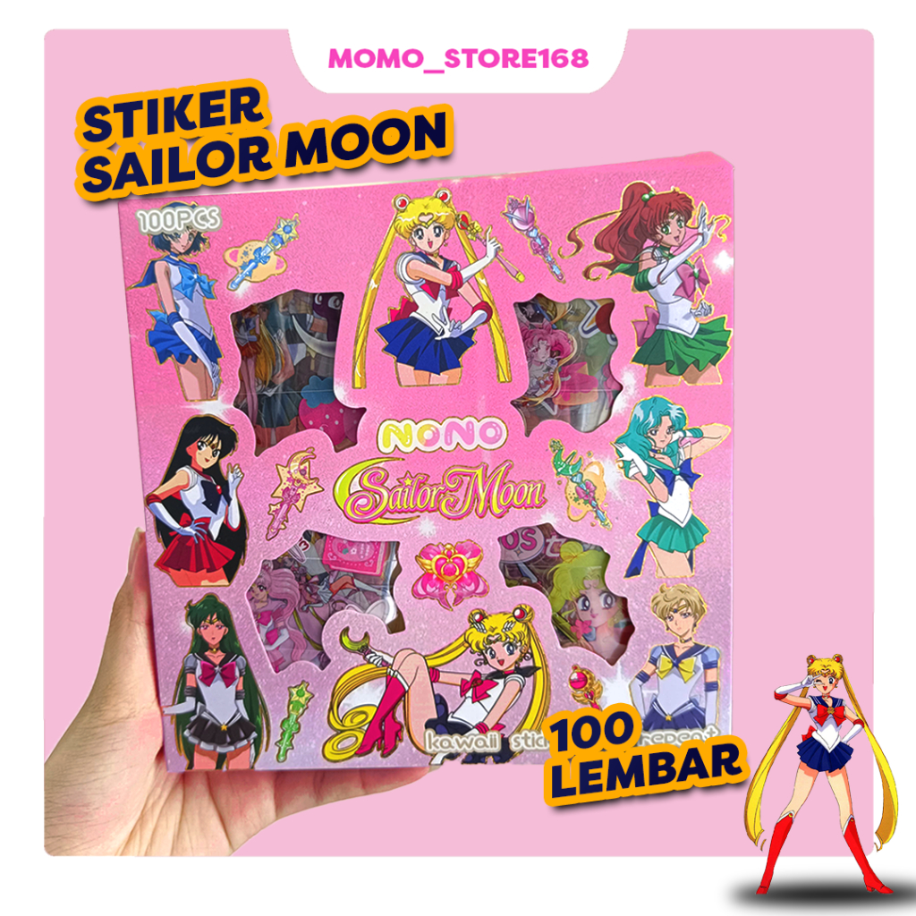 

Stiker Sailor Moon Stiker Momo Nono Sailor Moon Waterproff 100 lembar