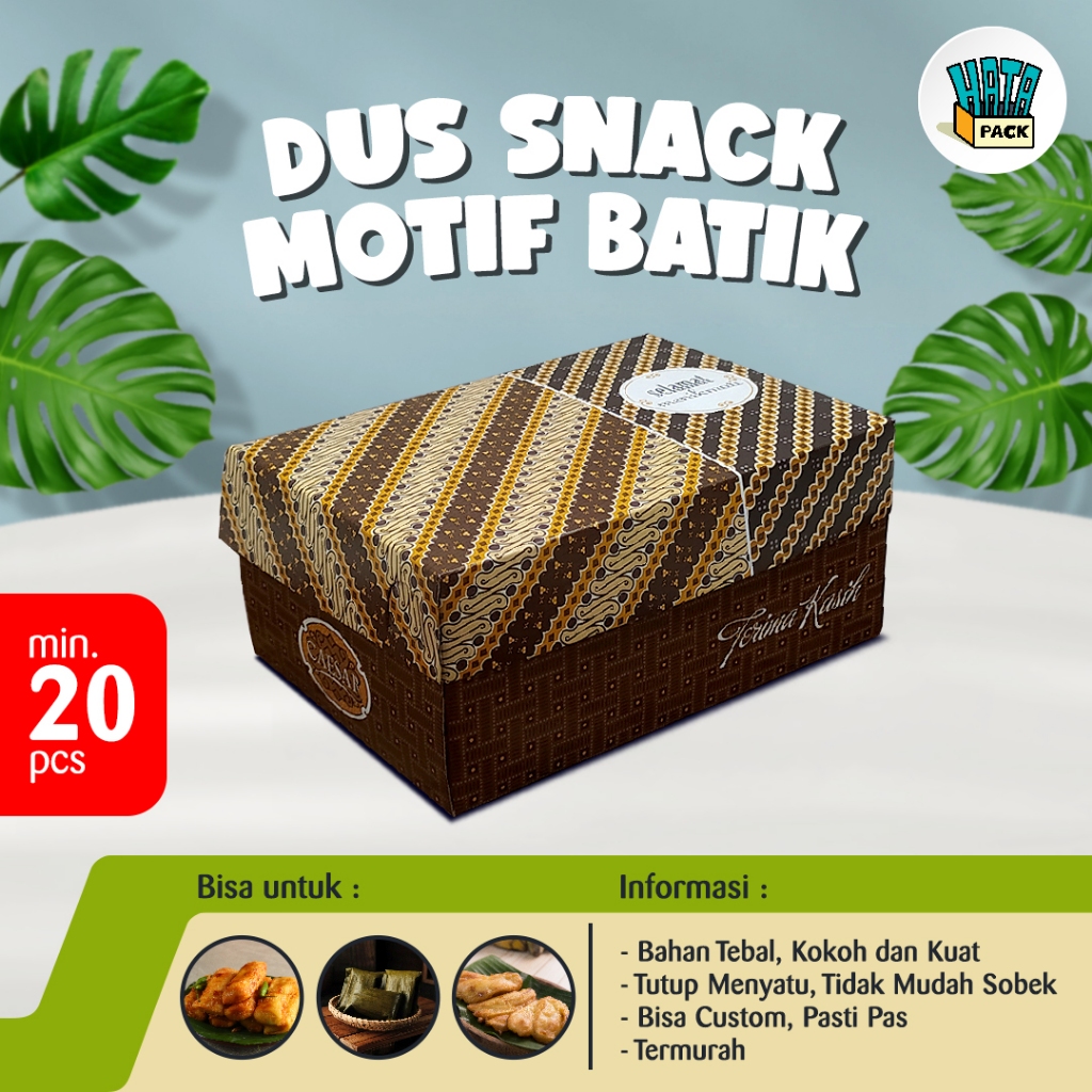 Dus Box Snack / Snack Box Caesar Batik R5 12 x 16 cm / Dus Box Kue Hansel Tegal