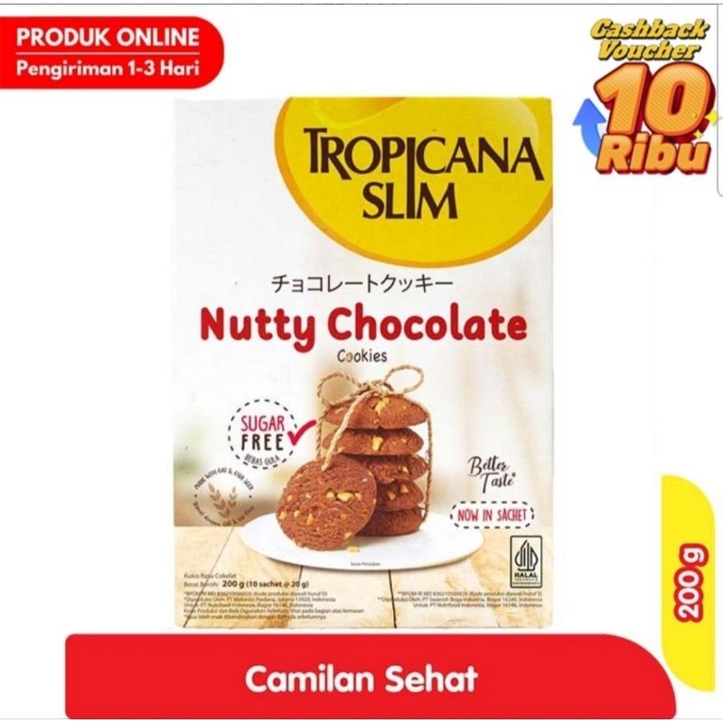 

TROPICANA SLIM Nutty Chocolate Cookies Sugar Free 200g