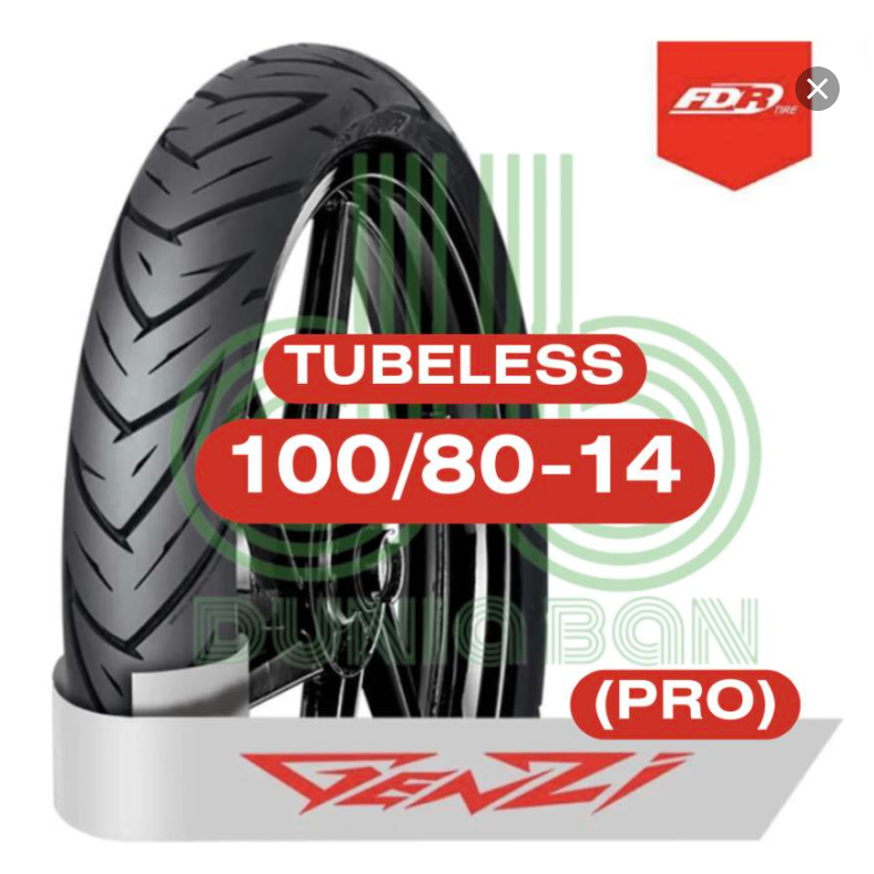 BAN LUAR FDR GENZI / GENZI PRO RING 14 100/80-14 TUBELESS MURAH