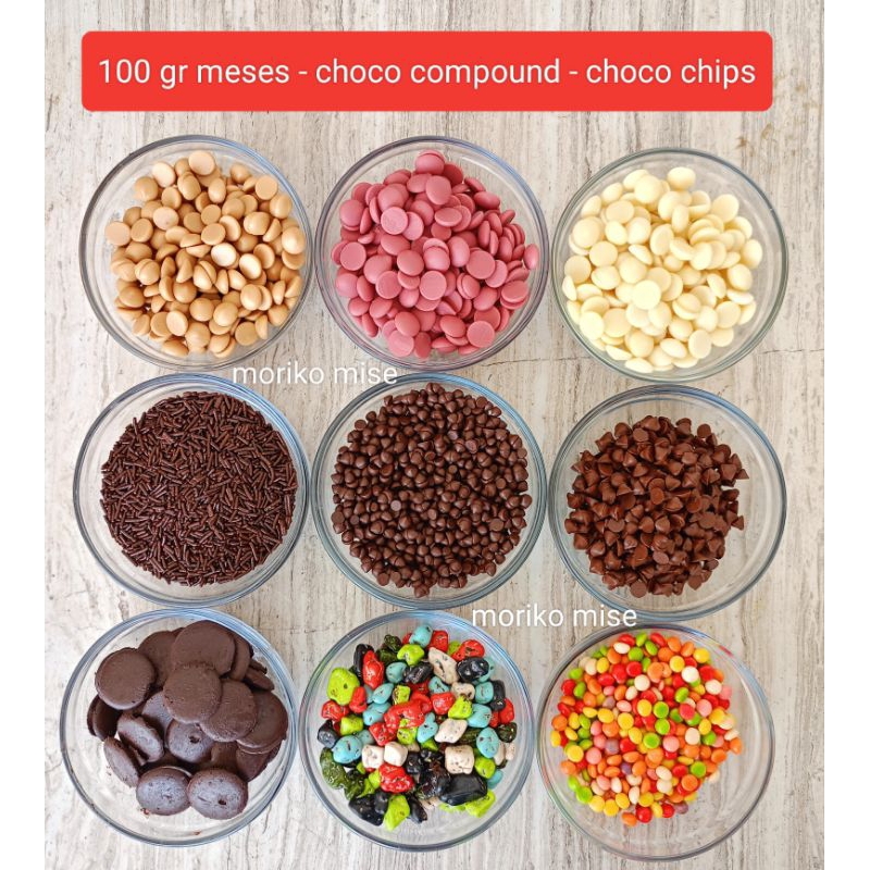 

[ 100 gr ] [ SUSU NZMP choco compound ] BAKING CHIPS meses mesej meises KITKAT 4F kit kat / COLATTA VAN HOUTEN cokelat baking stick colatta mini CHIPS / WHITE coklat chip PUTIH choco chips chocolate chip