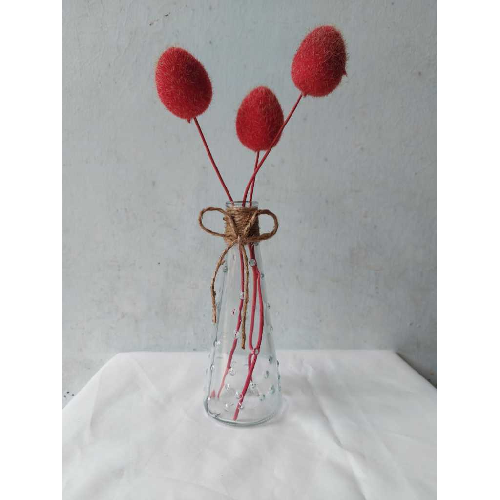 Vas Bunga Kaca Bening Tali Rami / Ructic / Pitcher / Dekorasi / Vase Aesthetic