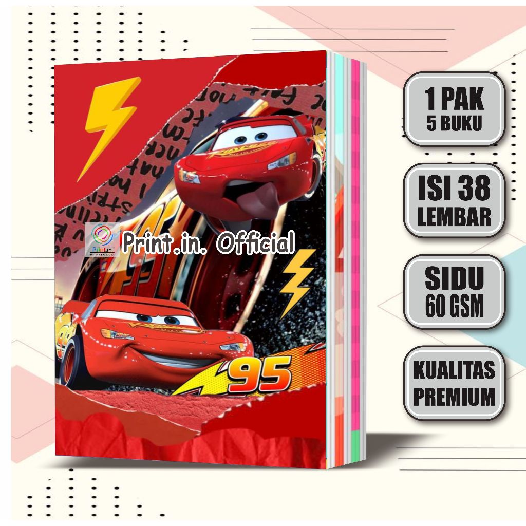 

Buku Tulis Custom CAR MCQUEEN 38 Lembar / Buku Tulis Sekolah
