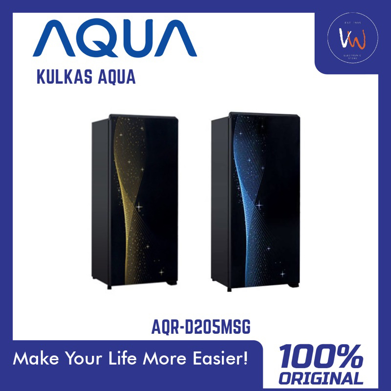 Kulkas Aqua AQR-D205 MSG & AQR-D205MSB 165 Liter/ Lemari Es / Pendingin Ruangan