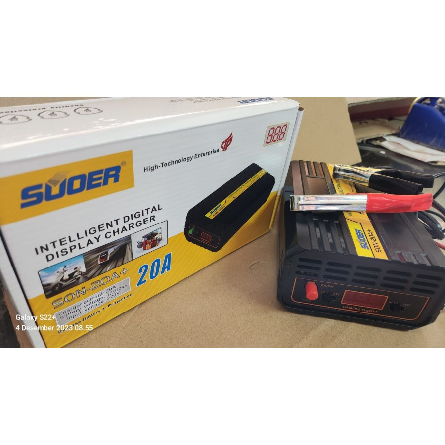 SUOER SON-20A+ Smart Fast Charger 12V 24V 20A - Charger Aki Mobil