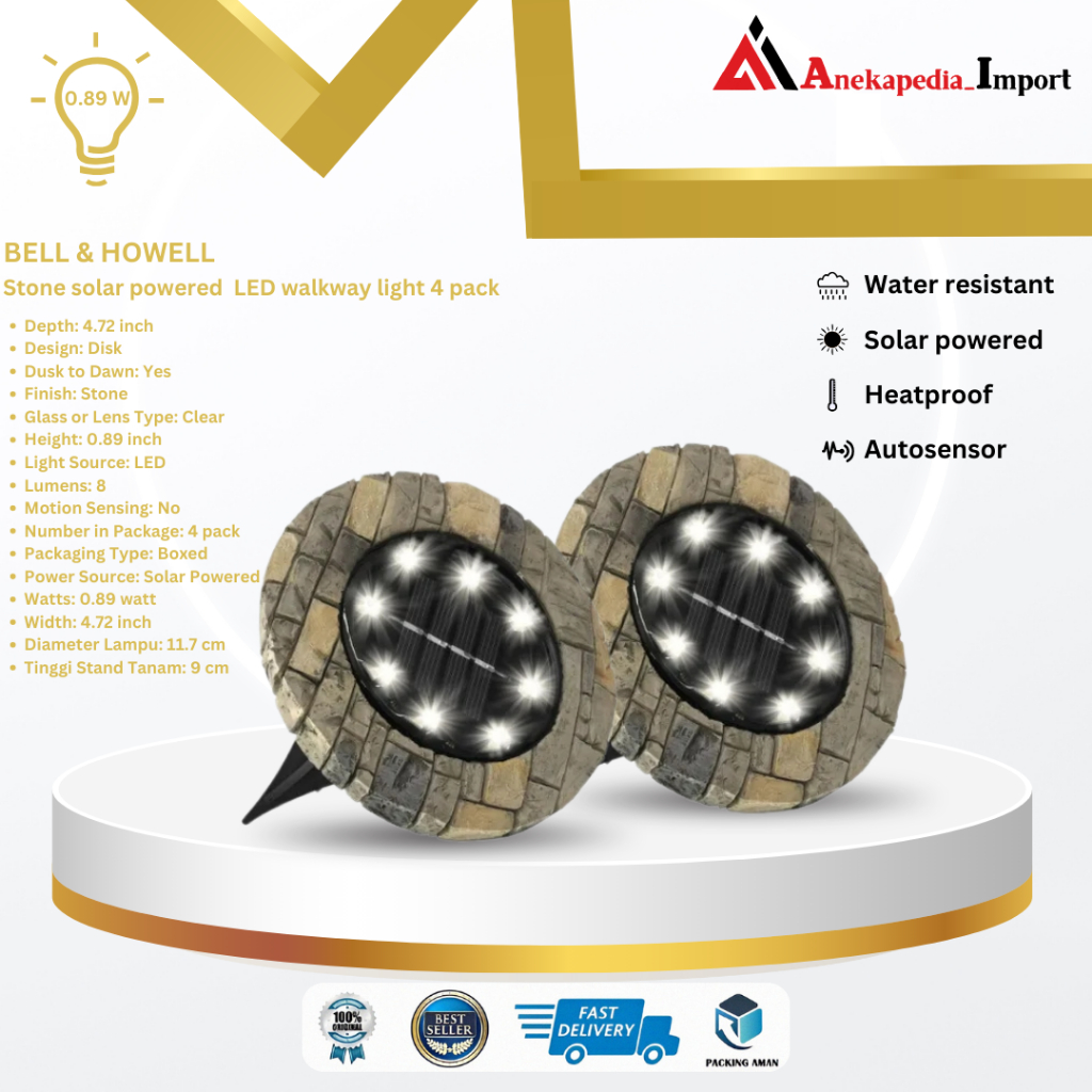 Lampu Tanam Isi 4pcs - Lampu Taman - Lampu Tenaga Surya - Lampu LED - Lampu Tanam