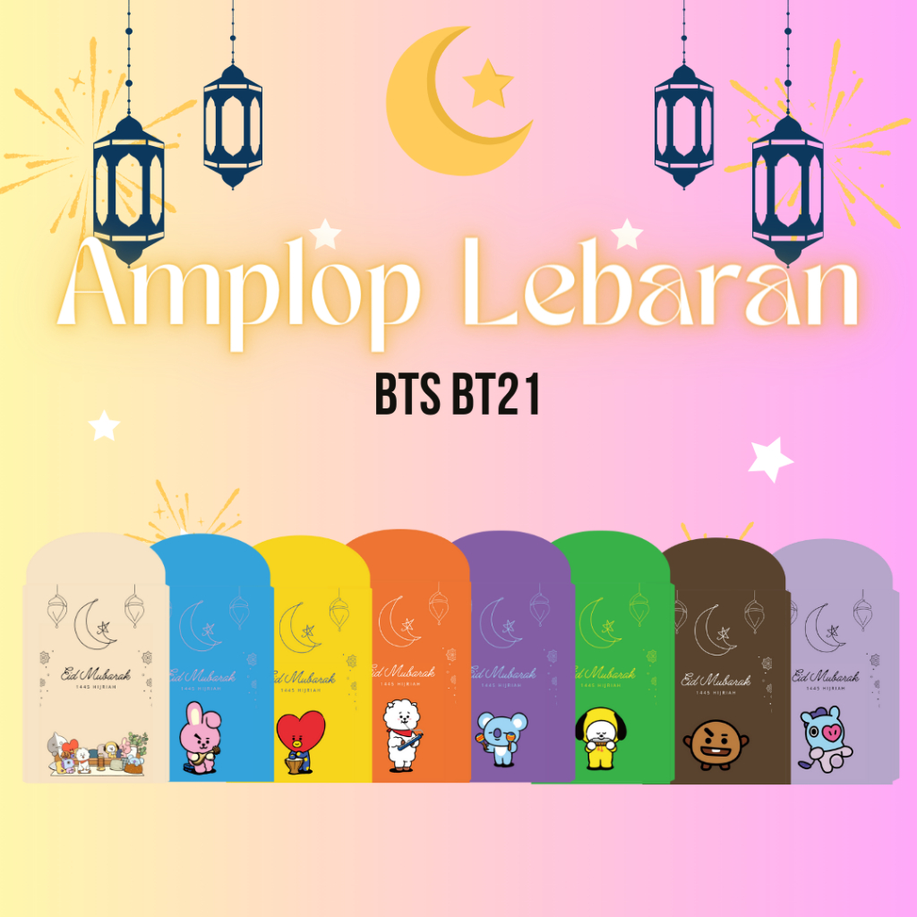 

[16x7.5 cm] Amplop Lebaran Idul Fitri BTS BT21 Murah