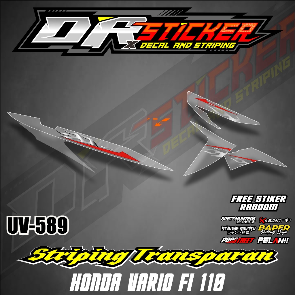 STRIPING TRANSPARAN VARIASI VARIO 110 FI - STIKER VARIO FI 110 API HOTWHELS