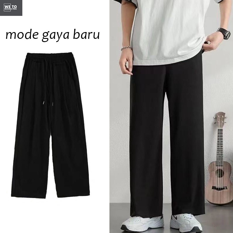 Stok terbaru Celana pria lebar kasual Loose pants Celana panjang pria ala2 korea celana kulot pria j