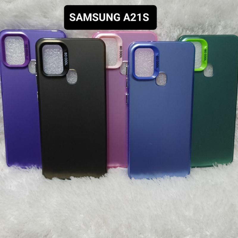 SLICON SAMSUNG A21S CASE IMD HYBRID PLATE HOLOGRAM