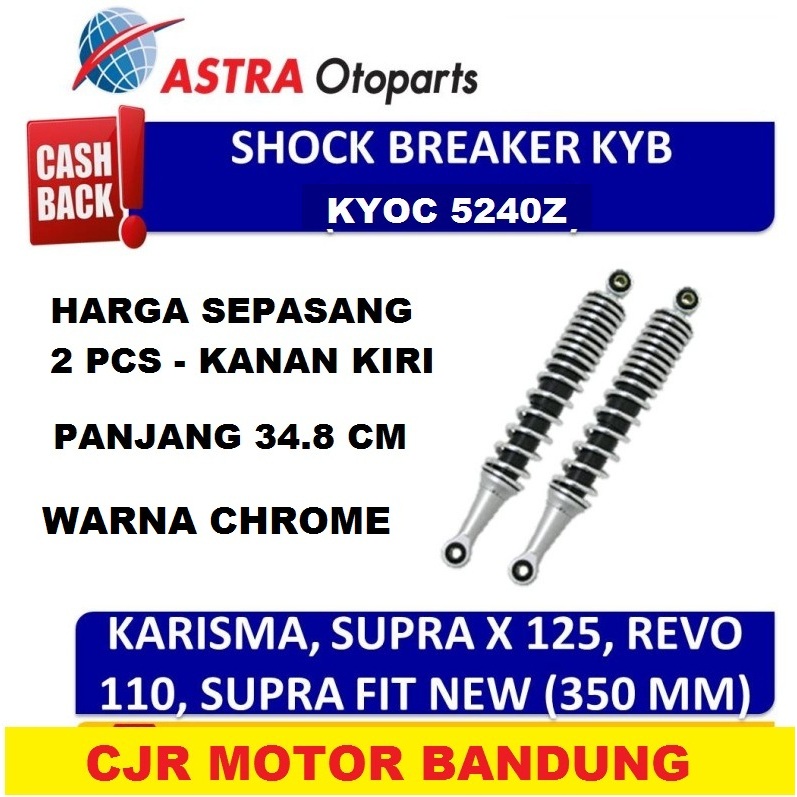 Shock Belakang KAYABA Motor SUPRA REVO BLADE KHARISMA FIT 1 SET 5240