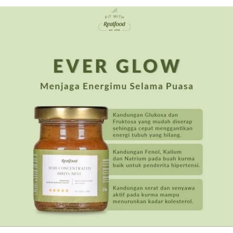 

REALFOOD EVERGLOW BIRDNEST (BUAH KURMA) EVERGLOW harga 6 botol