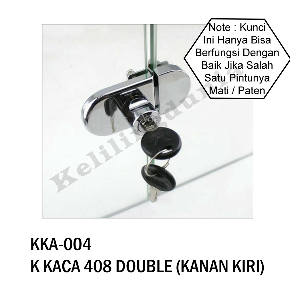 1212 HARGA GROSIR Kunci Kaca Kabinet Lemari Jepitan Pegangan Kaca Double Kanan Kiri  Salah Satu Haru