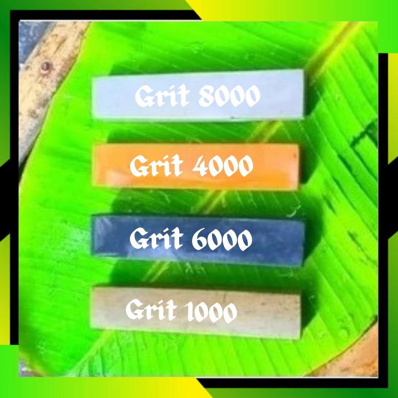 Batu Asahan Pengasah Asah Pisau Stainless Asli Golok Super Tajam Gunting Paling Bagus 1 set isi 4