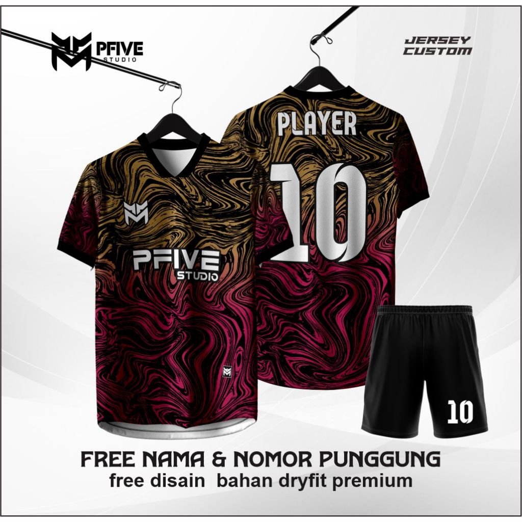 JERSEY FUTSAL / SEPAK BOLA ABSTRAK FULL PRINTING