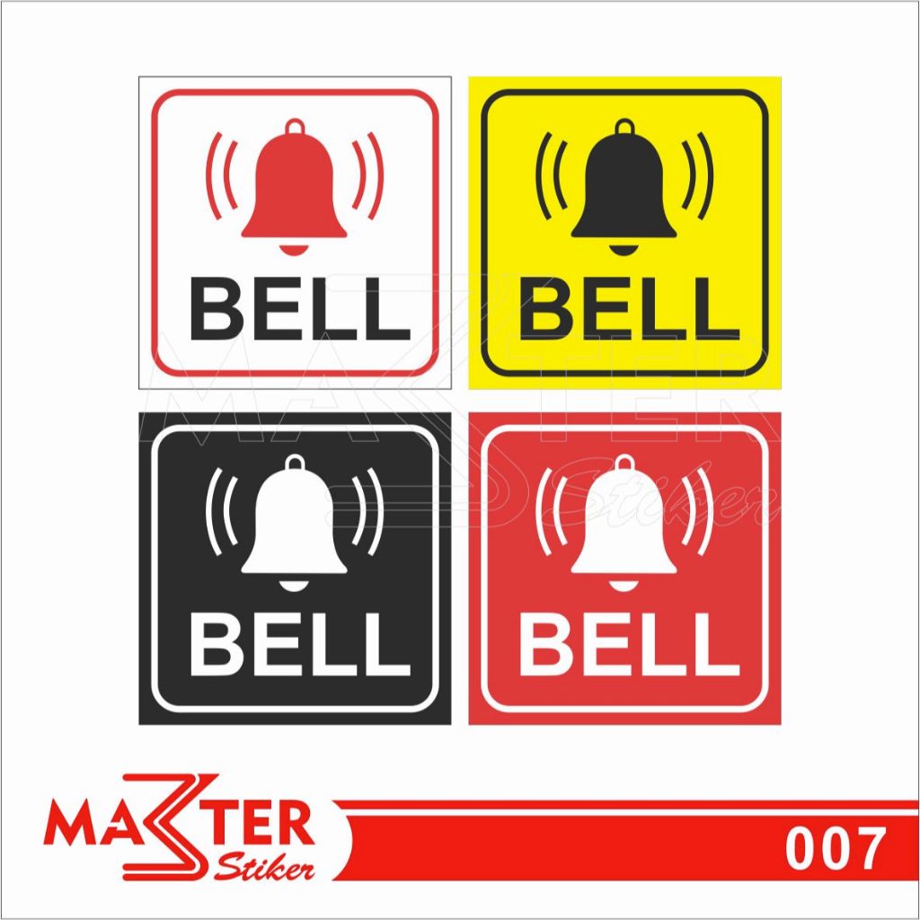 

007 - Stiker Bell, Sticker Vinyl, Premium, Tahan Air, Termurah, dan Bisa Custom