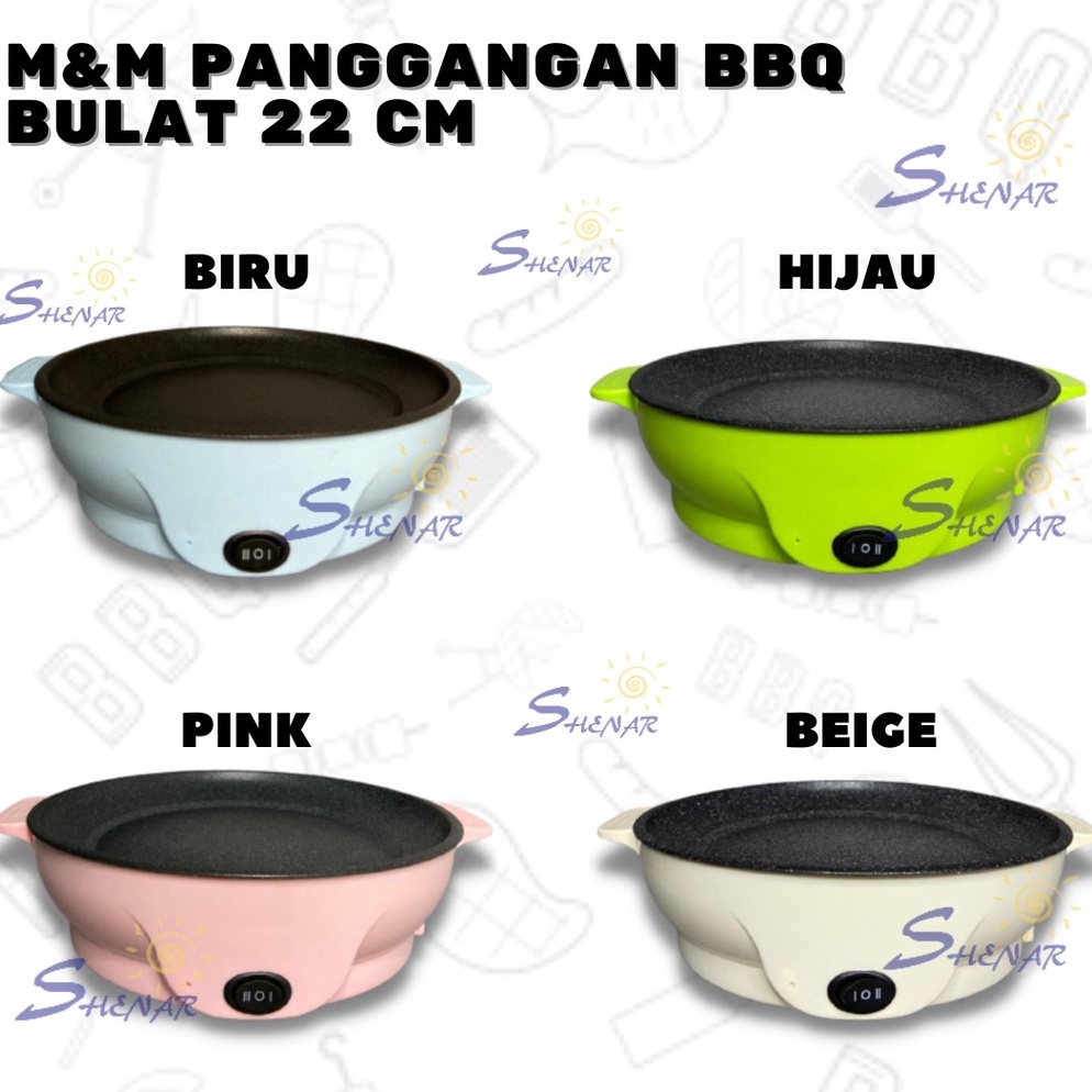 ART K82Z 1KG SHENAR MM PANGGANGAN BBQ BULAT  PANCI LISTRIK  KOREAN PAN  GRILL PAN  ALL U CAN EAT