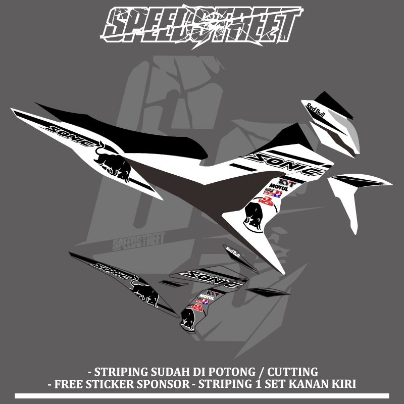 STRIPING TRANSPARAN SONIC 150R REDBULL CUSTOM SUKA SUKA