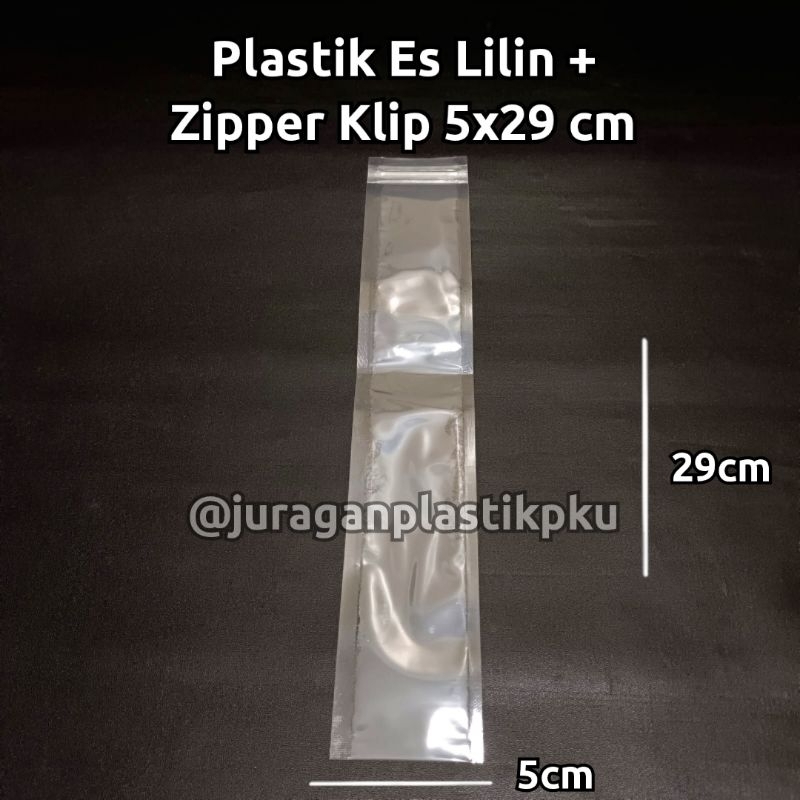 Plastik Es Lilin dengan Klip Zipper 5x29 cm | Plastik Es Mambo Es Buah Popsicle Ziplock Minuman