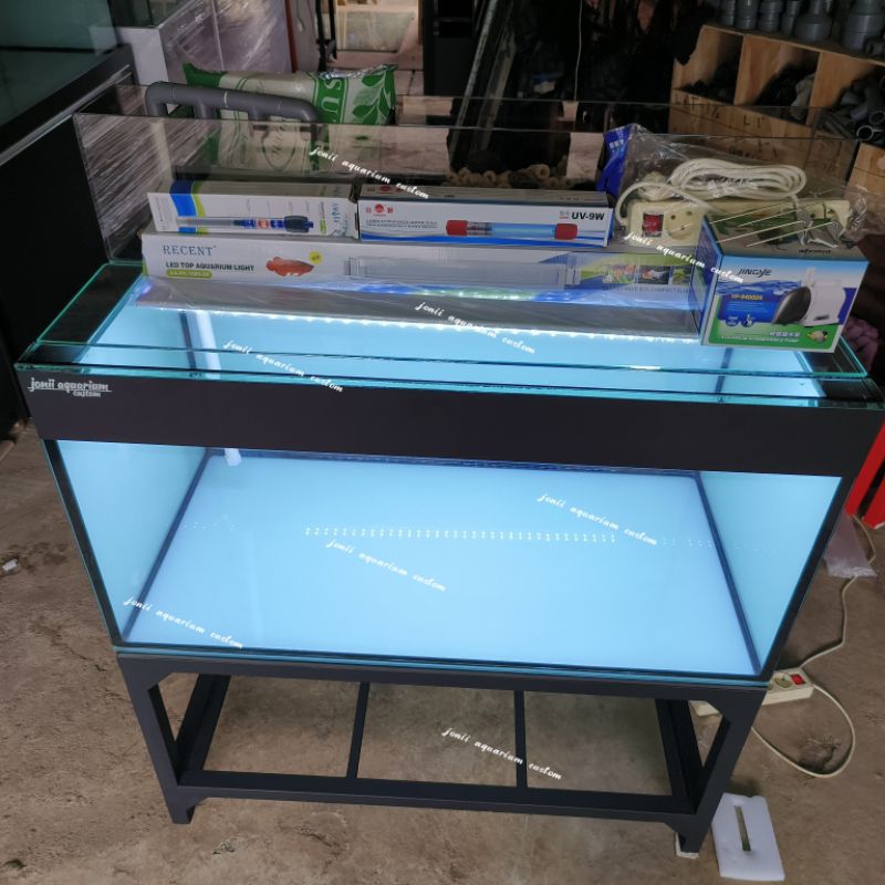 perlengkapan aquarium 100cm top filter kaca