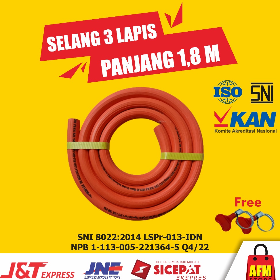 ART Y13Y Selang Kompor Gas LPG 3 Lapis Neoflex Original SNI Panjang 18 Meter