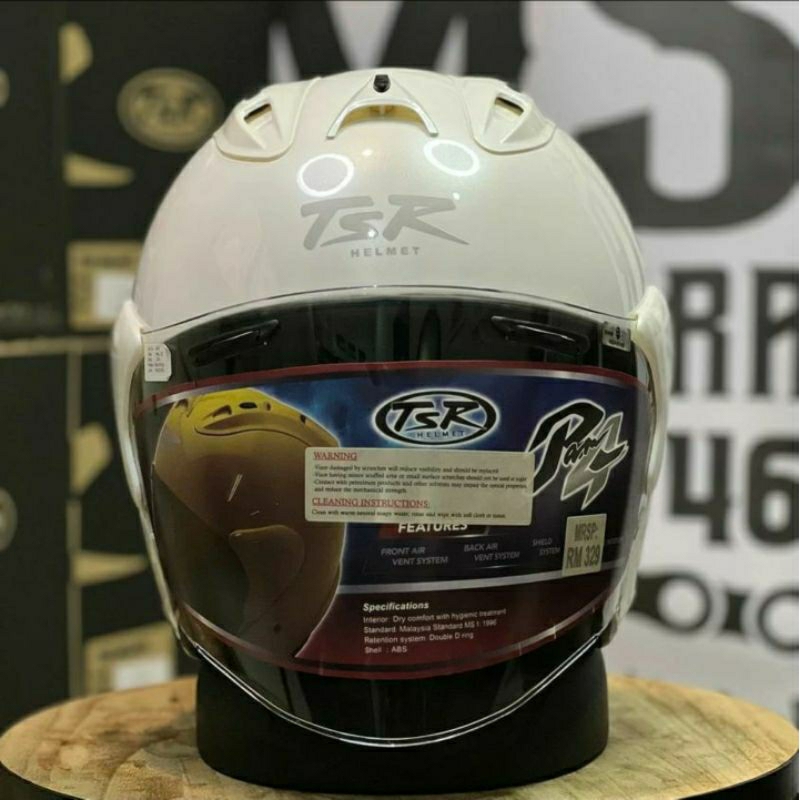 Helm Tsr Ram4 Polos Glass White