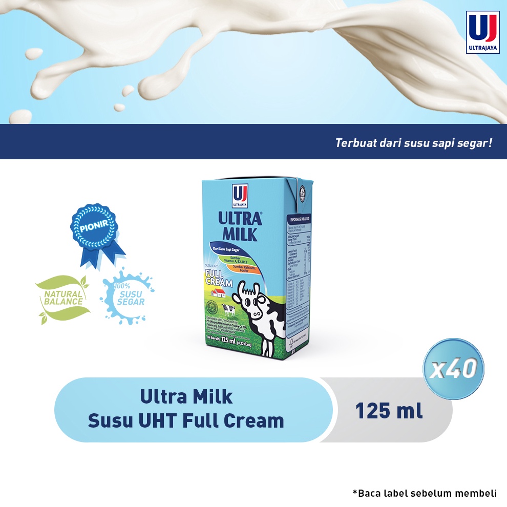 

Terlaris Today Ultra Milk Susu UHT Full Cream 125ml 1 Dus isi 4pcs buruan