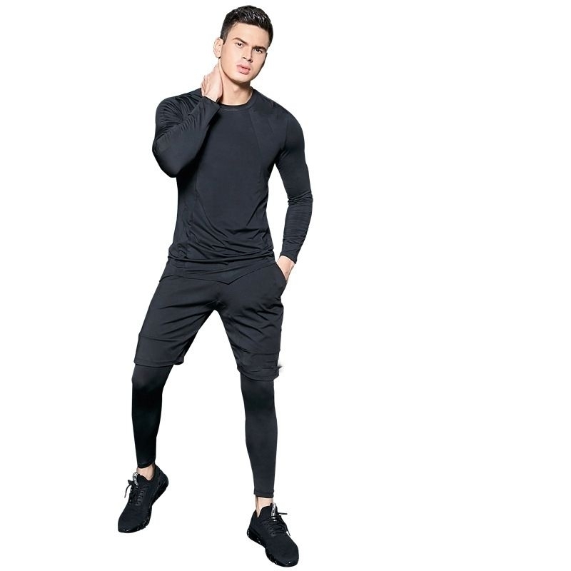 Set Baju Manset Baselayer Football Stelan Olahraga Pria Baju Manset Baju Celana Olahraga Sepeda Manc