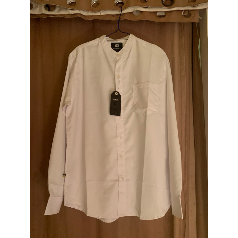 baju kemeja polos putih cowo baru topten