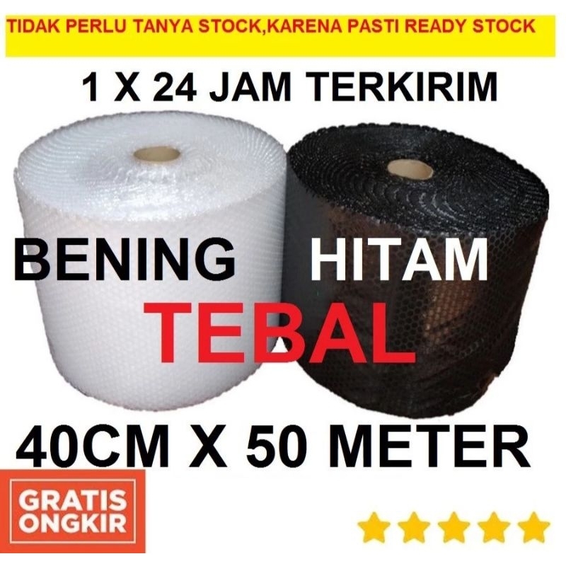 

TERMURAH SE-KALIMANTAN Bubble Wrap ukuran/potongan 40 CM x 50 M stock ready