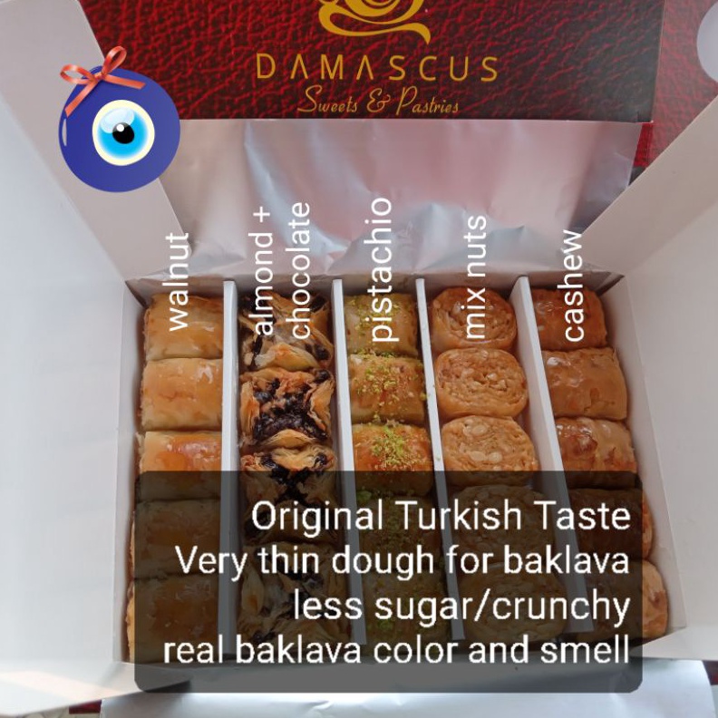 

Discount Today Damascus Baklava Turki Premium 1 Box 35 Gr gas