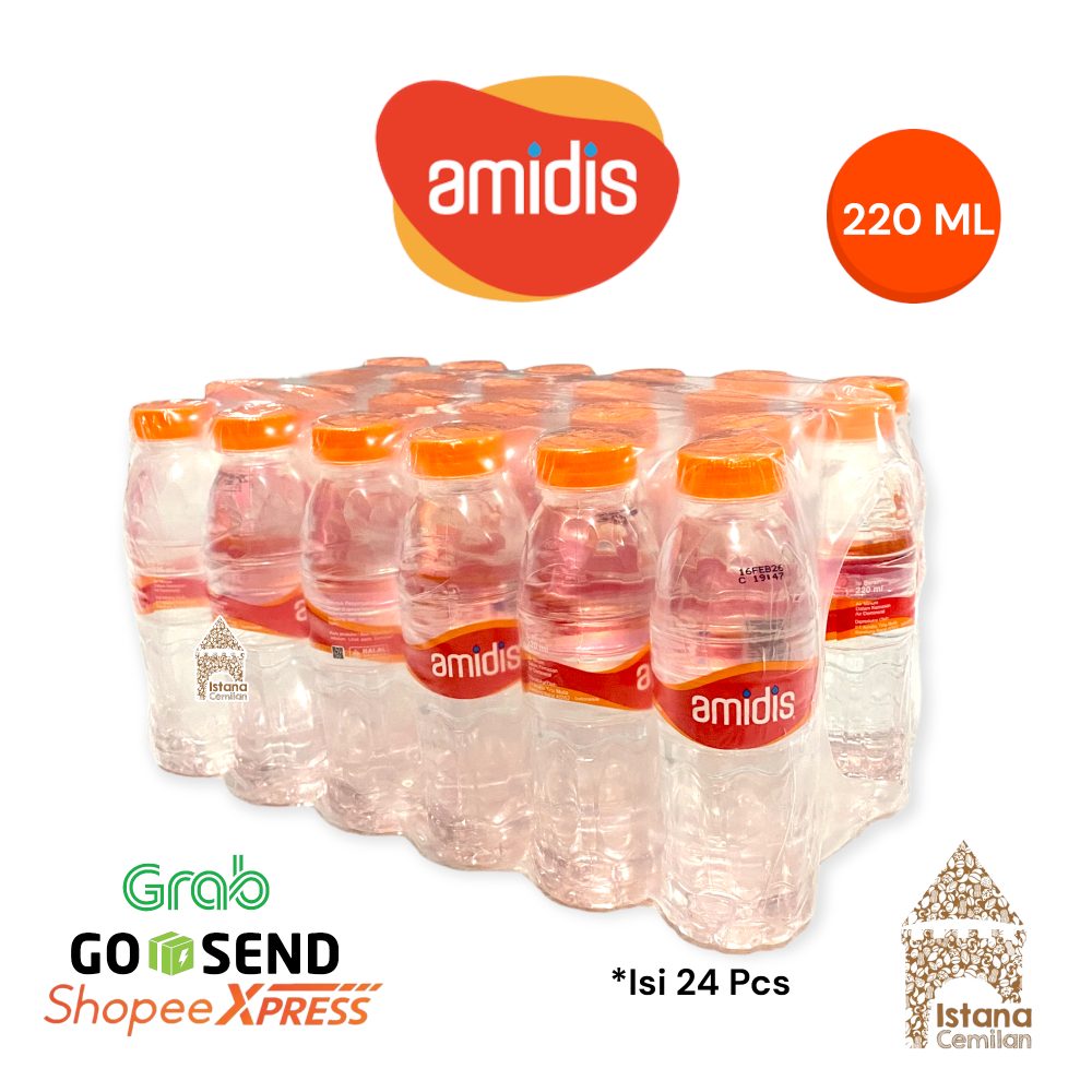 

Amidis Air Mineral Minum Kemasan Botol 220 ML (isi 24 pcs)