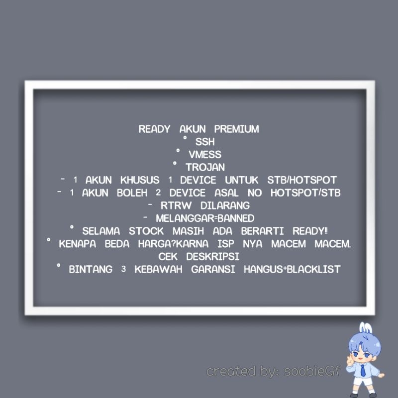 AKUN SSH VMESS TROJAN PREMIUM 30 HARI
