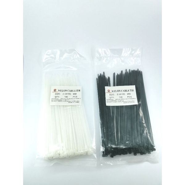 

Ties/kabel ties Ukuran 2,5 | 3,6 Hitam Putih Tebal isi 100 pcs