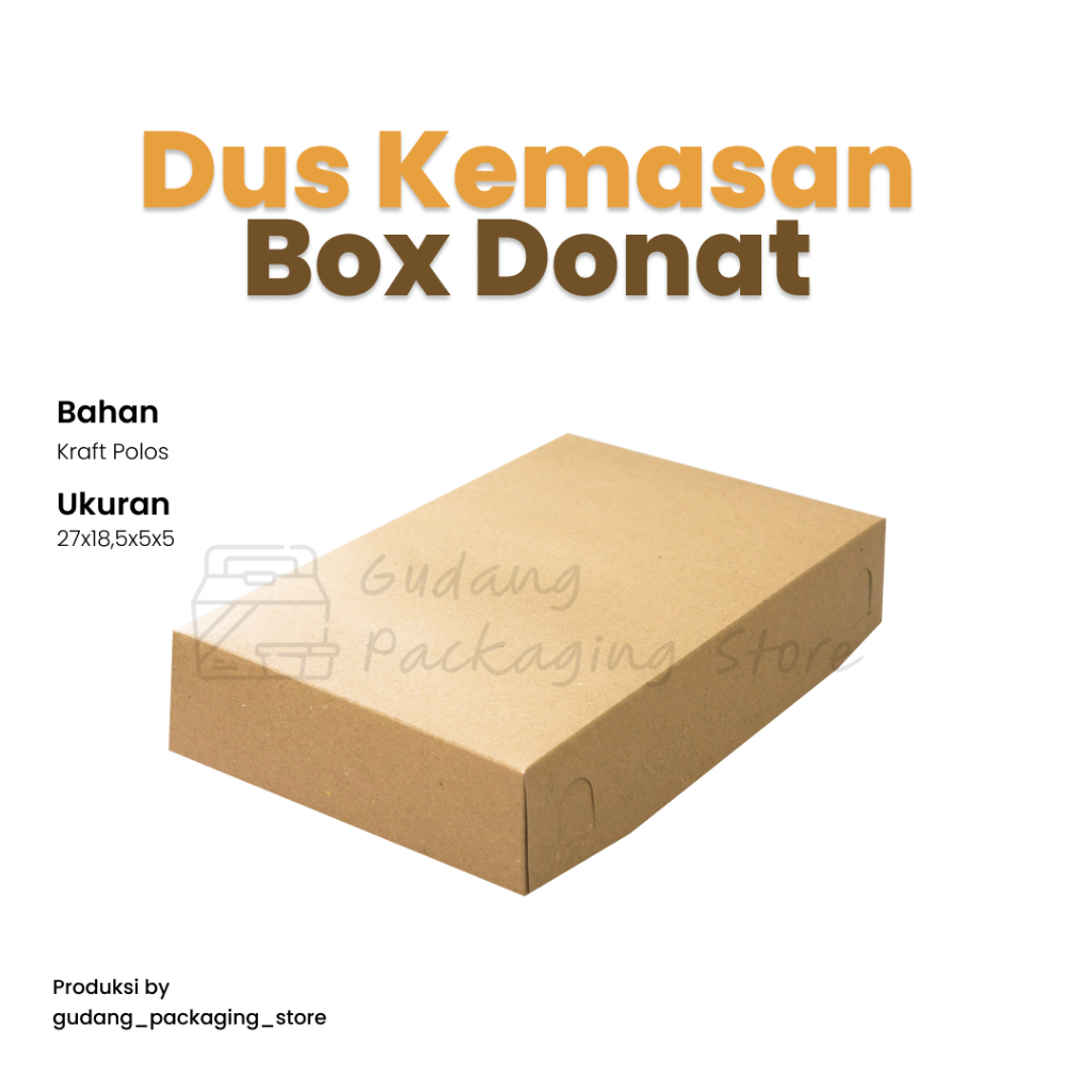 

100 pcs/ 27x18,5 / Box Donat isi 6 Kraft Laminasi