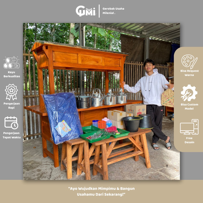 Gerobak Angkringan Paket Komplit Siap Jualan - Super Murah & Lengkap