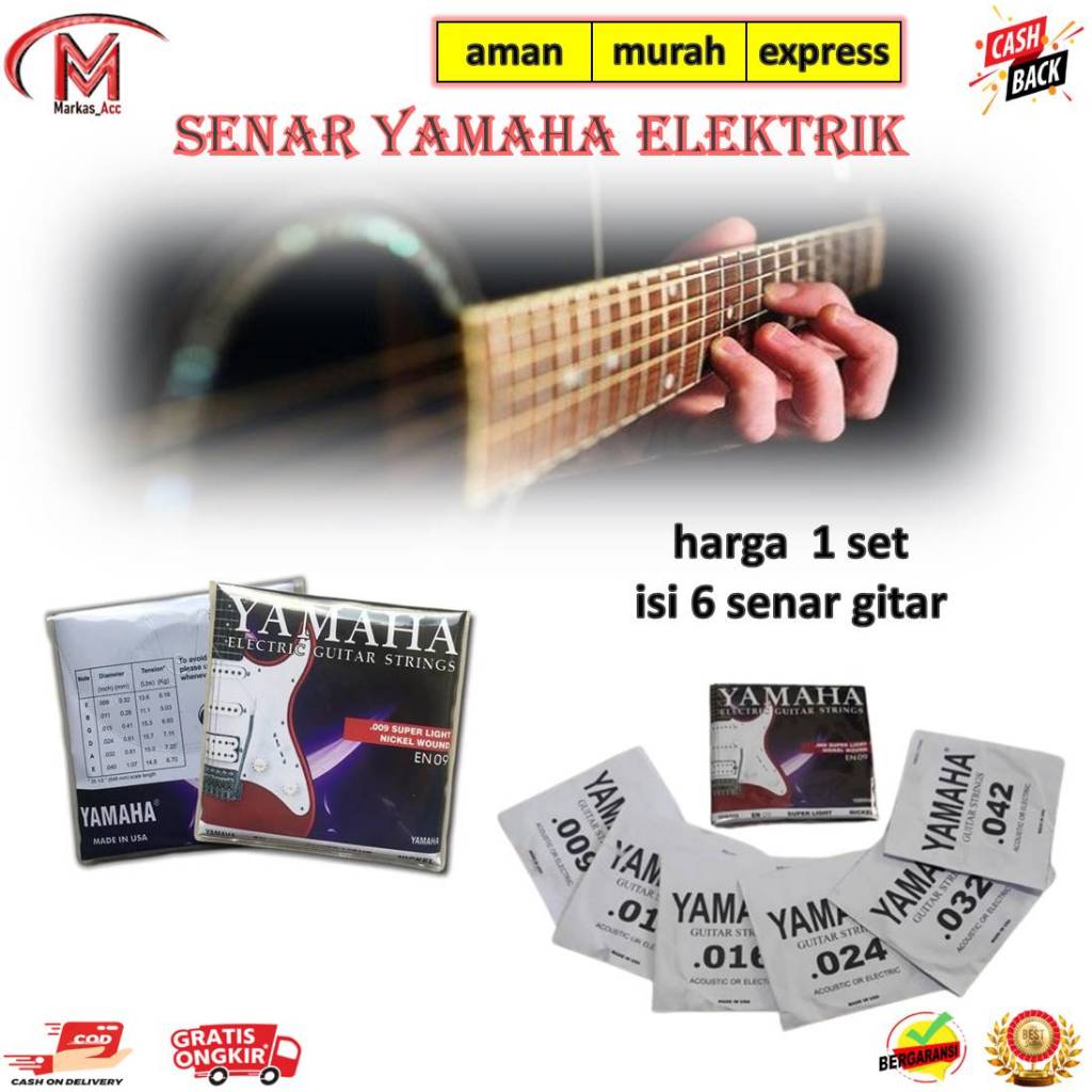 Senar Gitar Akustik Elektrik Yamaha EN 09 Lokal - Harga Murah 1 set 6 senar