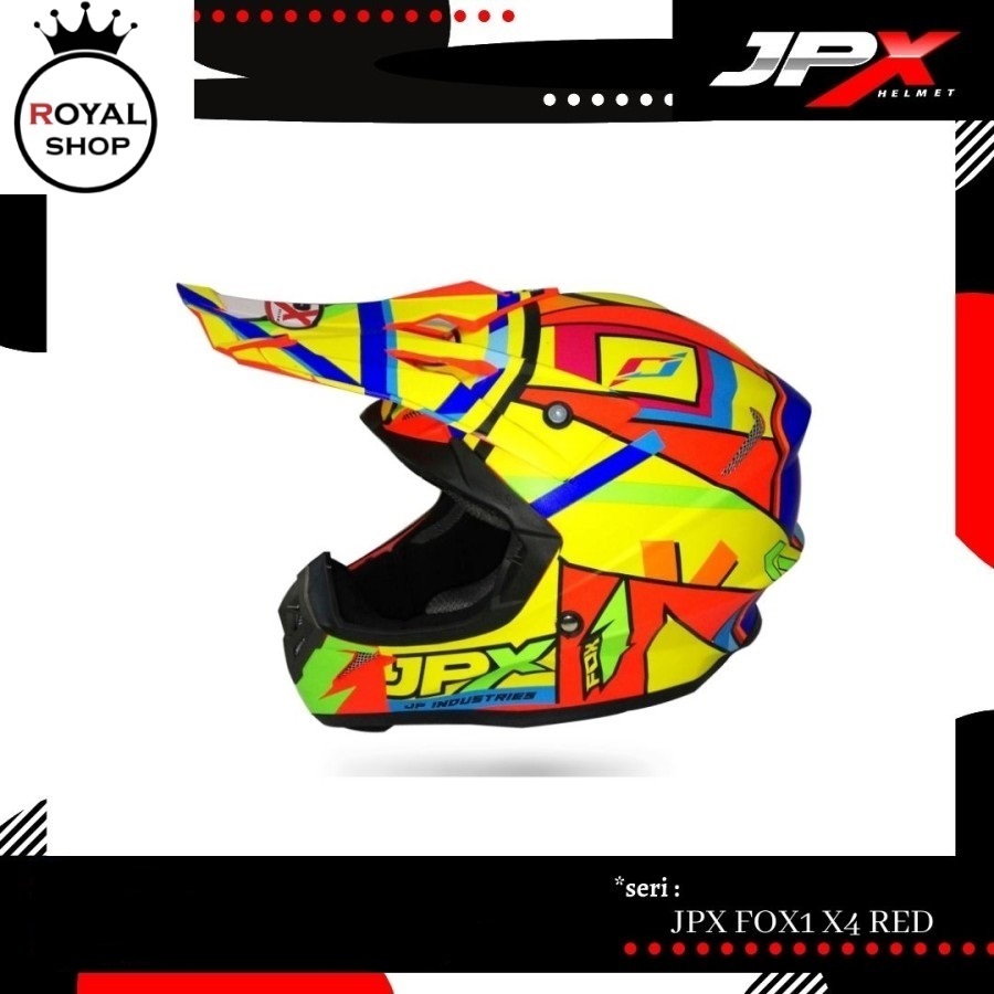 HELM FULL FACE JPX FOX 1 X4 FLOURESCENT RED GLOSS