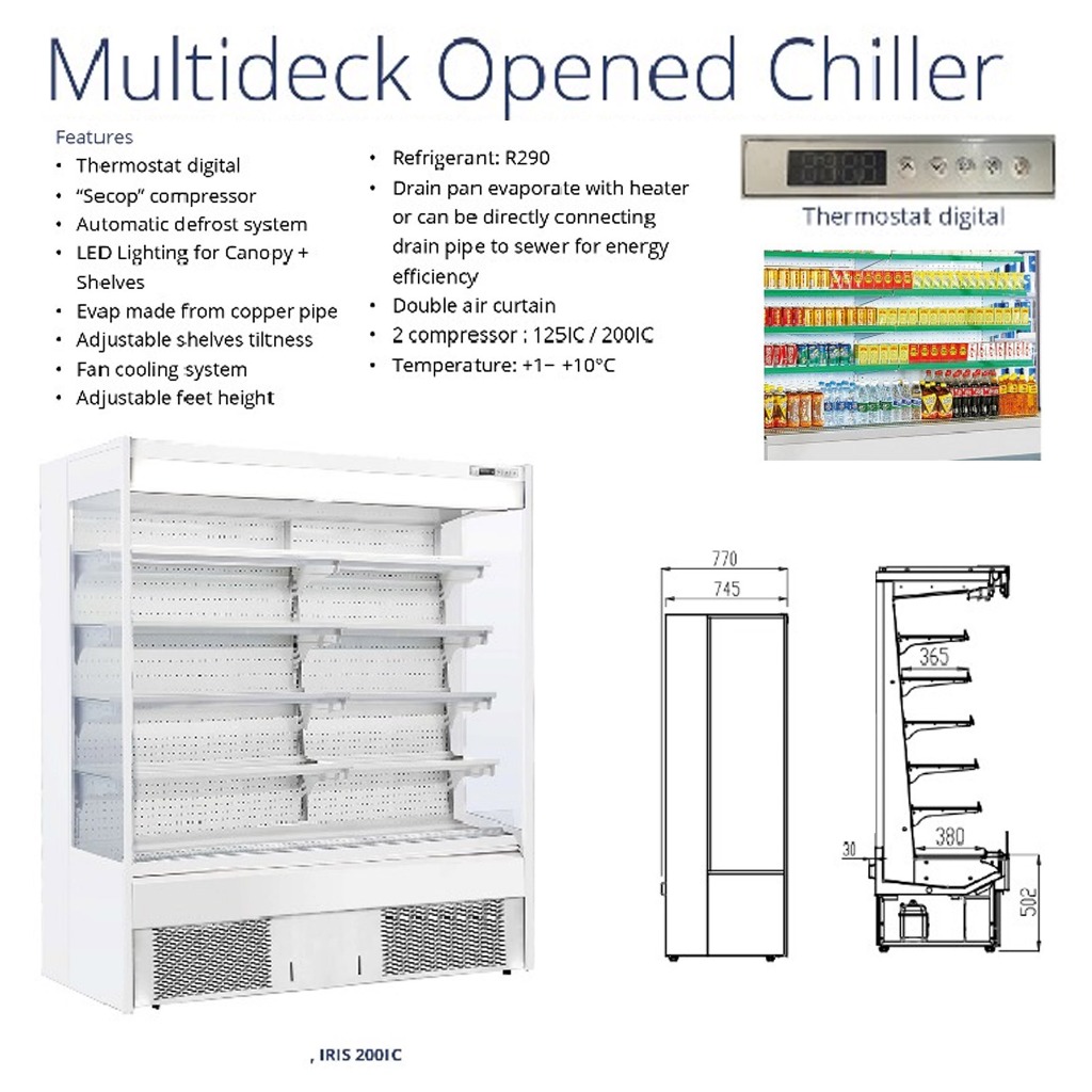 GEA IRIS-200IC MULTIDECK OPENED CHILLER / CHILLER TERBUKA MULTIDECK MINI MARKET & SUPERMARKET