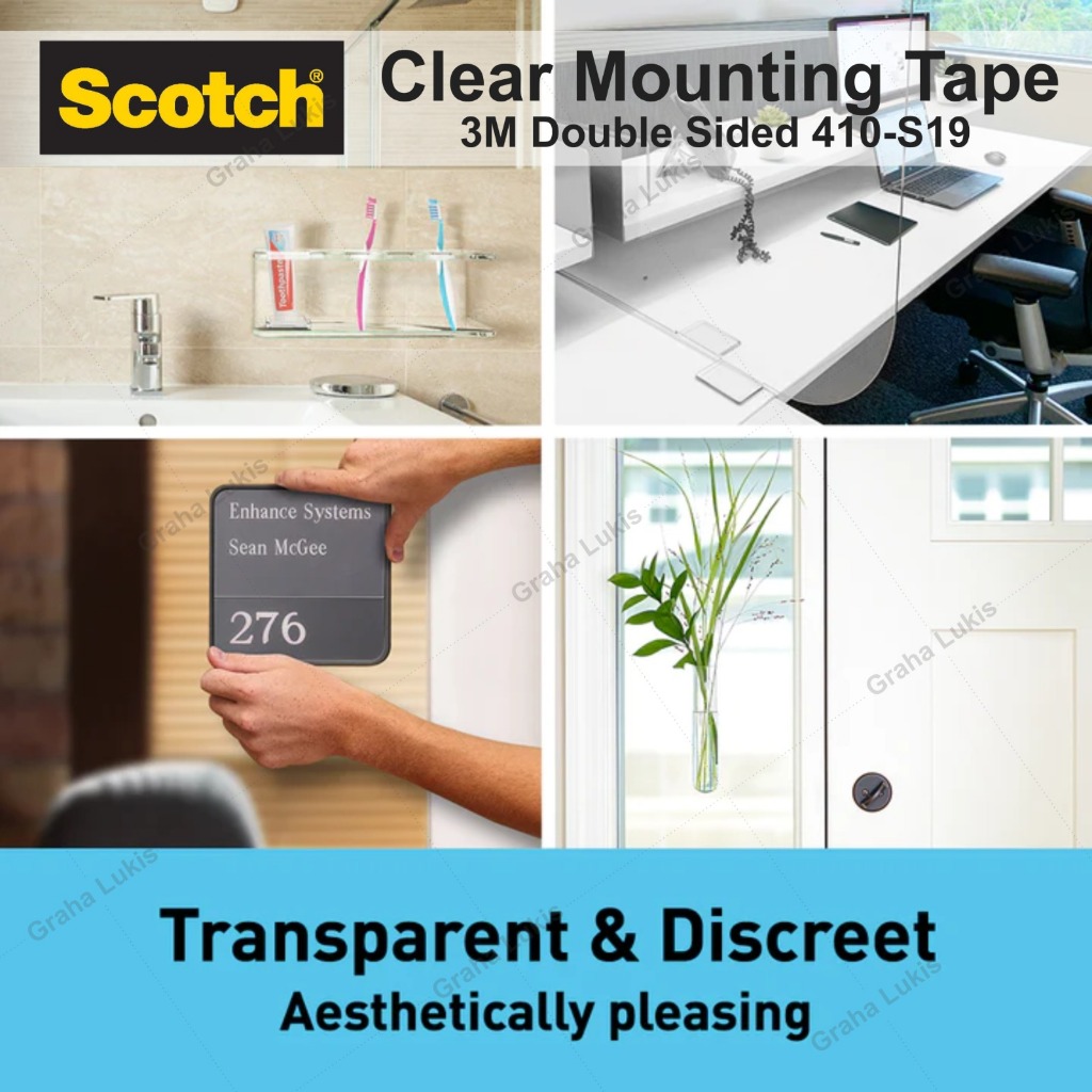 

3M SCOTCH STRONG Clear Mounting Tape Double Sides - Double Tape 410-S19 Transparant