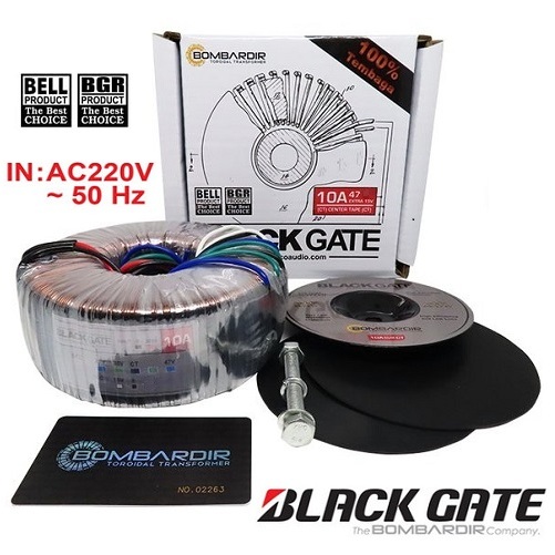 TRAFO TOROID 10A CT 47V - 56V (+CT) 15V 10Amp BOMBARDIR BLACK GATE BELL BGR Tembaga Asli Murni Black
