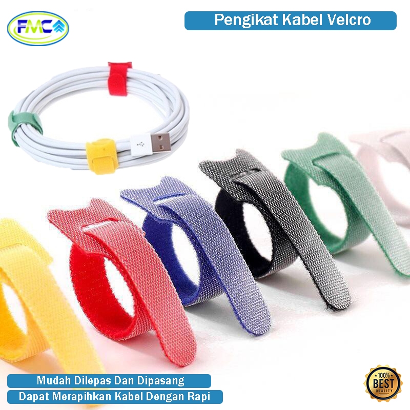 Pengikat Kabel Charger Kabel Strap Velkro Penggulung Perapih Kabel Pengikat Serbaguna