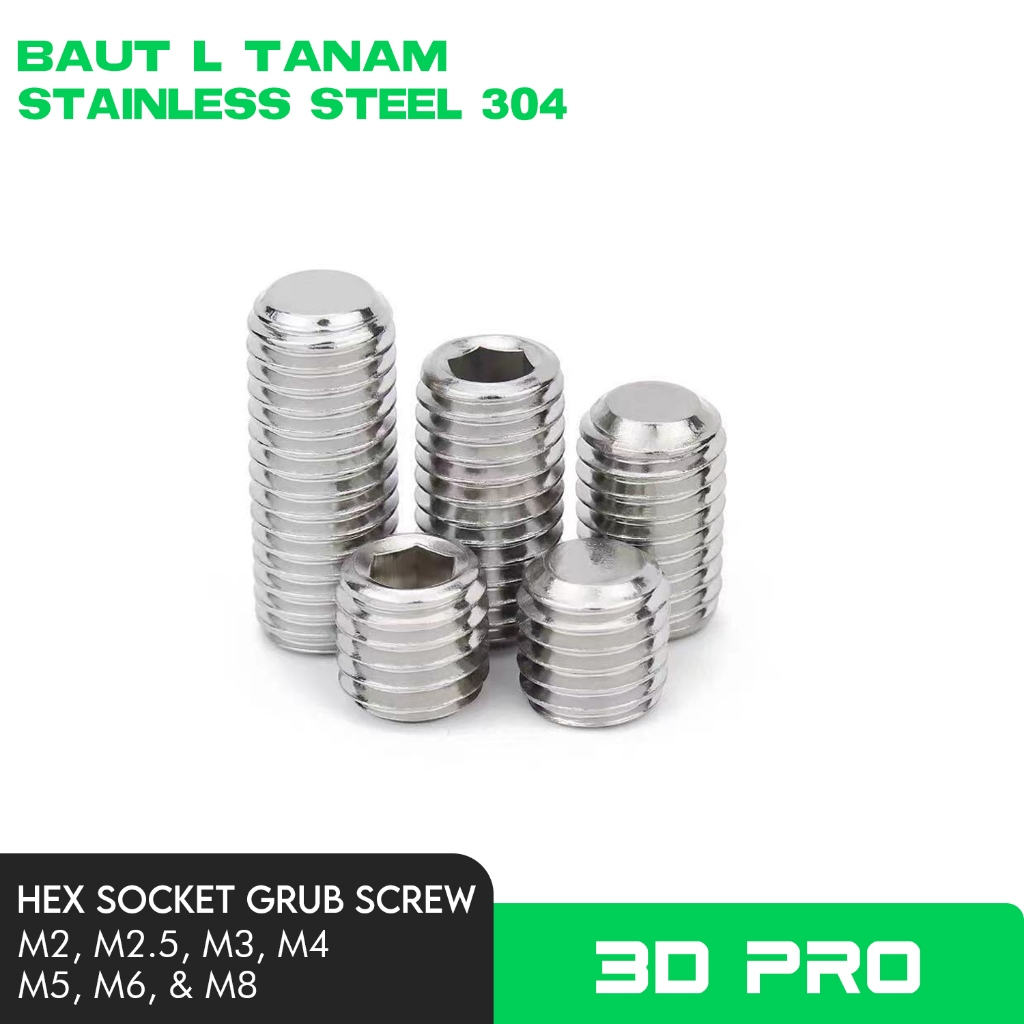 Baut Tanam L M2 M2.5 M3 M4 M5 M6 M8 Mur nanas Insert Nut Stainless 304 headless 2mm 2.5mm 3mm 4mm 5m