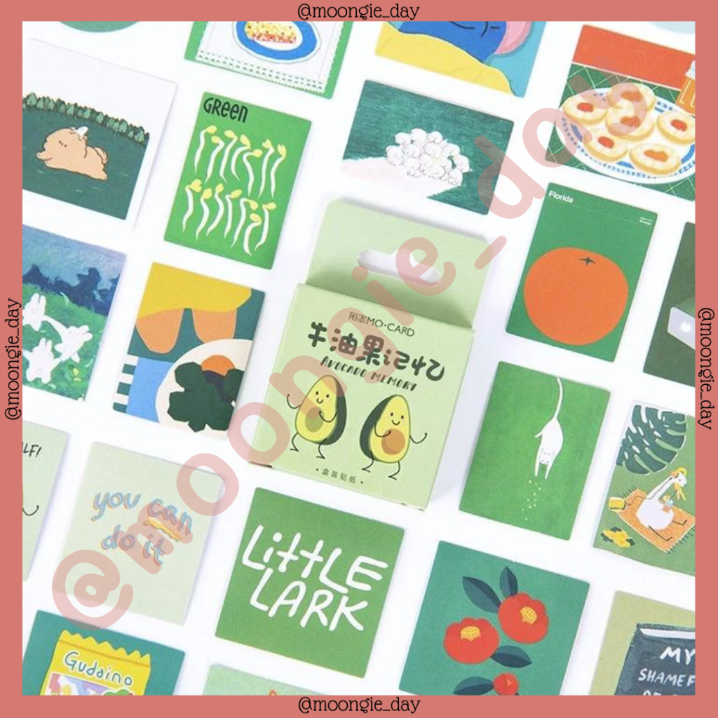 

45 PCS/BOX STIKER KERTAS TEMA CUTE AVOCADO FRUIT ALPUKAT GREEN HIJAU STICKERS LUCU MURAH DIY DIARY SCRAPBOOK POLAROID DECO KAWAI