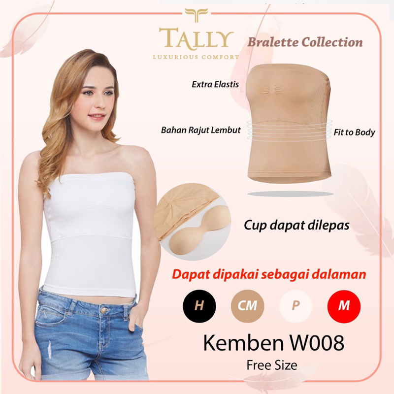 Premium Kemben Tally W 008/Kemben Panjang Cup Bra/Kemben Busa Crop Bralette Jumbo Big Size