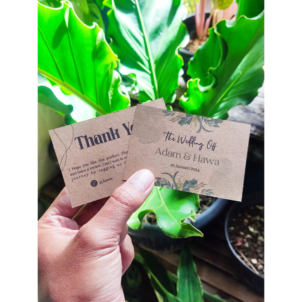 Thank card / Thank you card / Souvenir Vintage Rustic (CUSTOM) Paper Craft