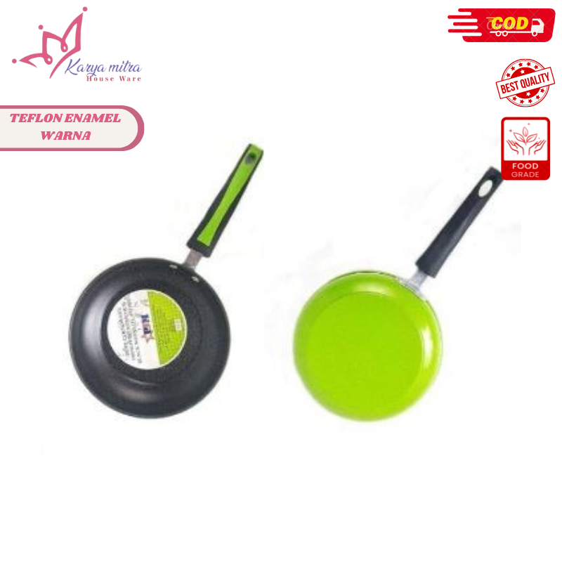 Teflon Enamel Warna Anti Lengket/Fry Pan Warna