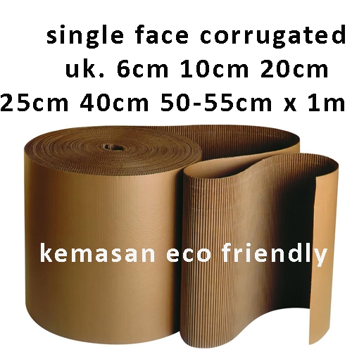 

Single Face Corrugated Uk. 10 cm 15 cm 25 cm 40 cm / 50-55 cm x 1 meter Kardus roll kemasan eco friendly / Packing Murah Karton Lembaran Polos Lebar Per Meter