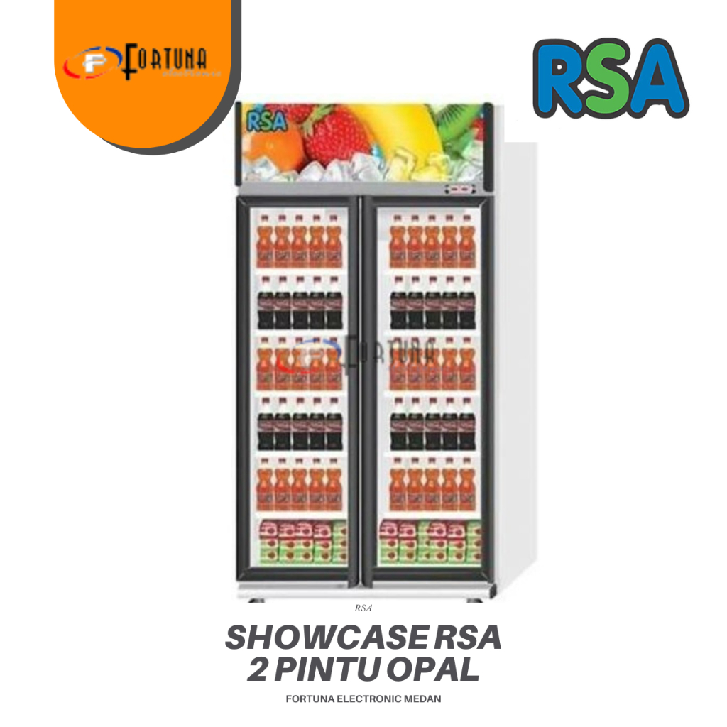 RSA SHOWCASE 2 PINTU OPAL DISPLAY CHILLER COOLER 575 LITER  8 RAK MEDAN